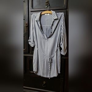 Time and Tru Blue and White Striped Dress